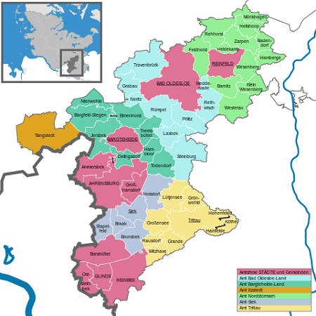 Stormarn Karte der Gemeinden