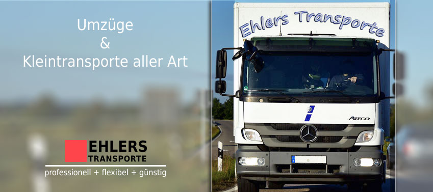 Frontalansicht eines Umzugswagen des Umzugsunternehmens Ehlers aus Trittau